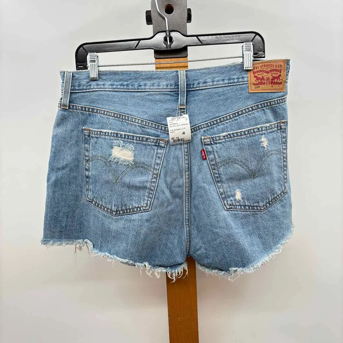Levi Strauss Women's Size 14 Blue Distressed Shorts