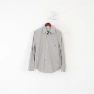 Levi's Signature Men S Casual Shirt Gray Cotton Custom Fit Long Sleeve Pocket Top