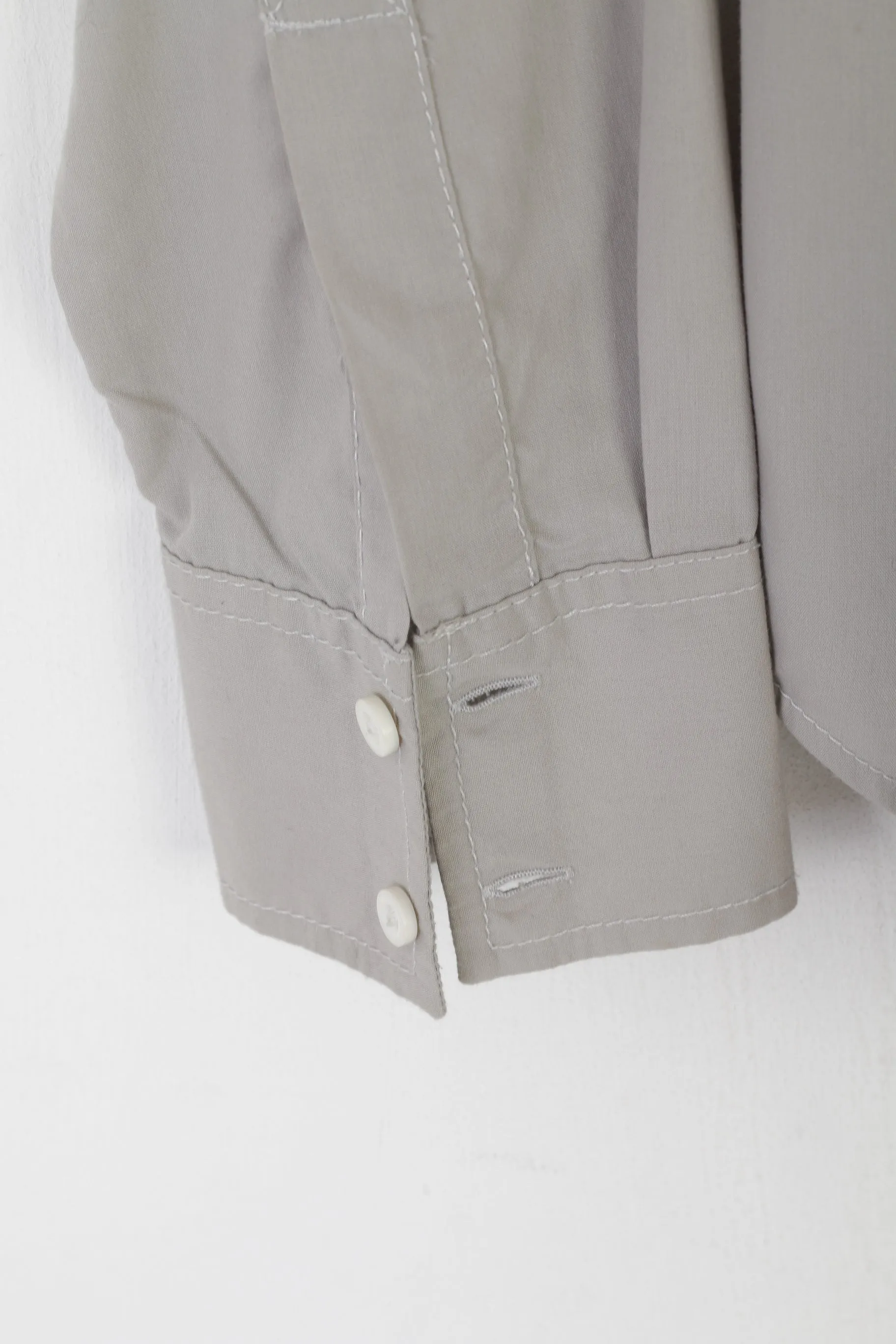 Levi's Signature Men S Casual Shirt Gray Cotton Custom Fit Long Sleeve Pocket Top