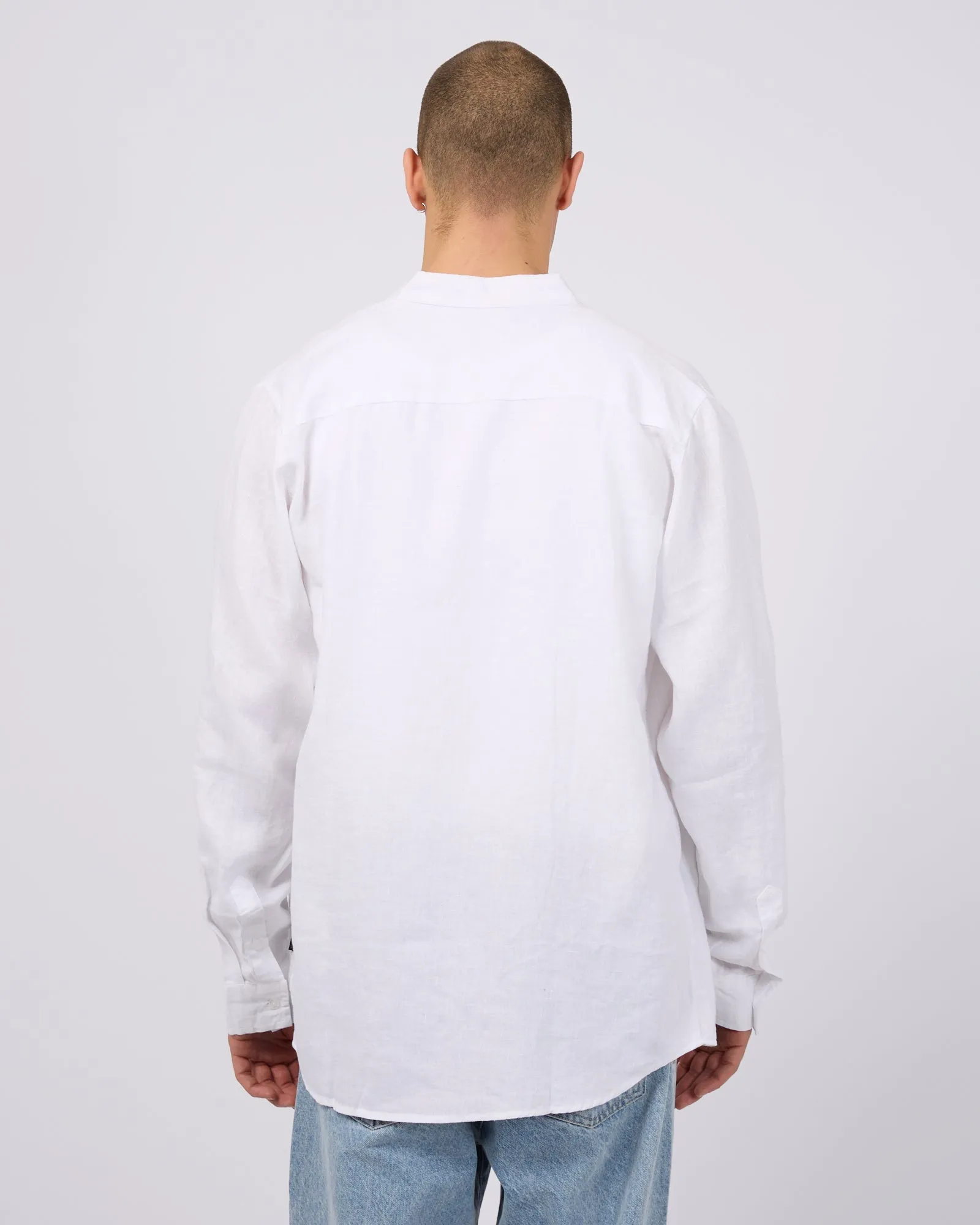 Linen Long Sleeve Shirt White