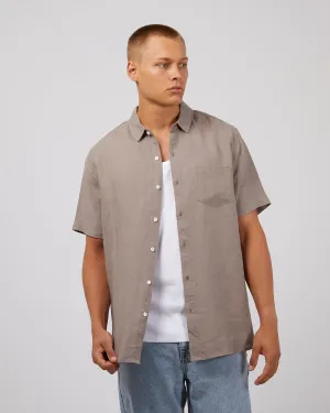 Linen Short Sleeve Shirt Mushroom