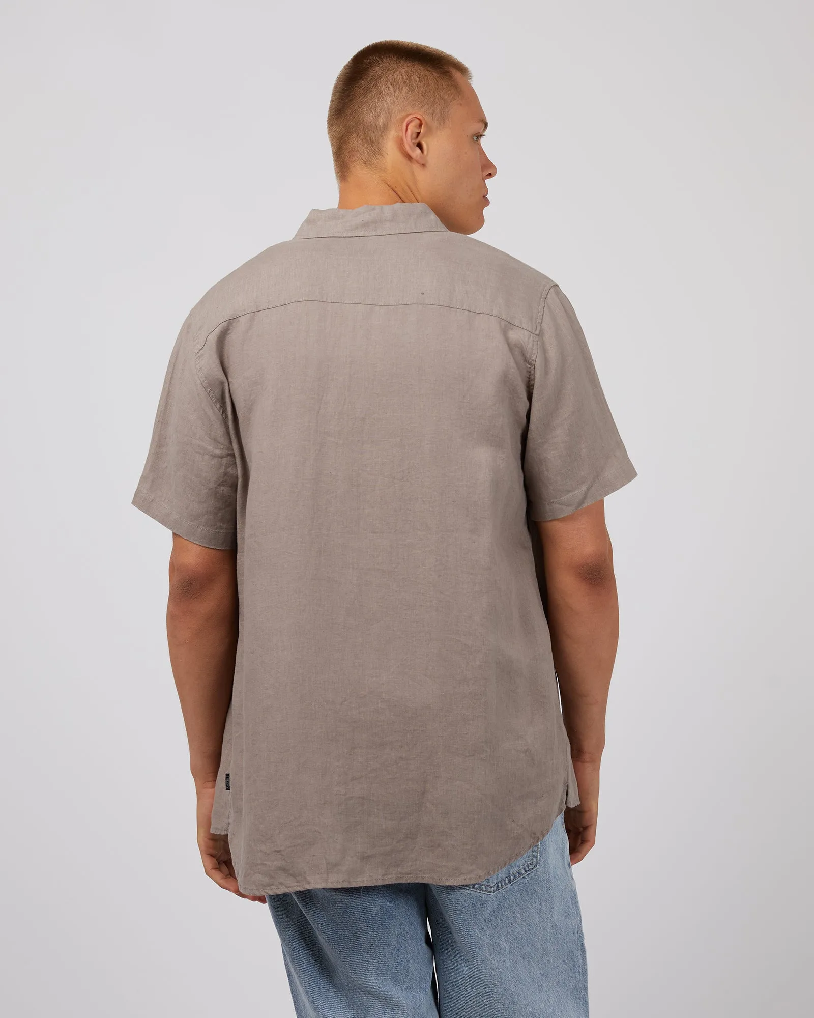 Linen Short Sleeve Shirt Mushroom