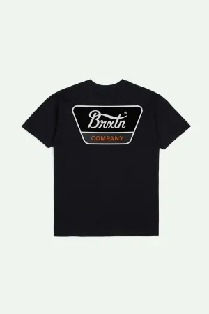 Linwood S/S Standard T-Shirt - Black/Orange/White Brixton