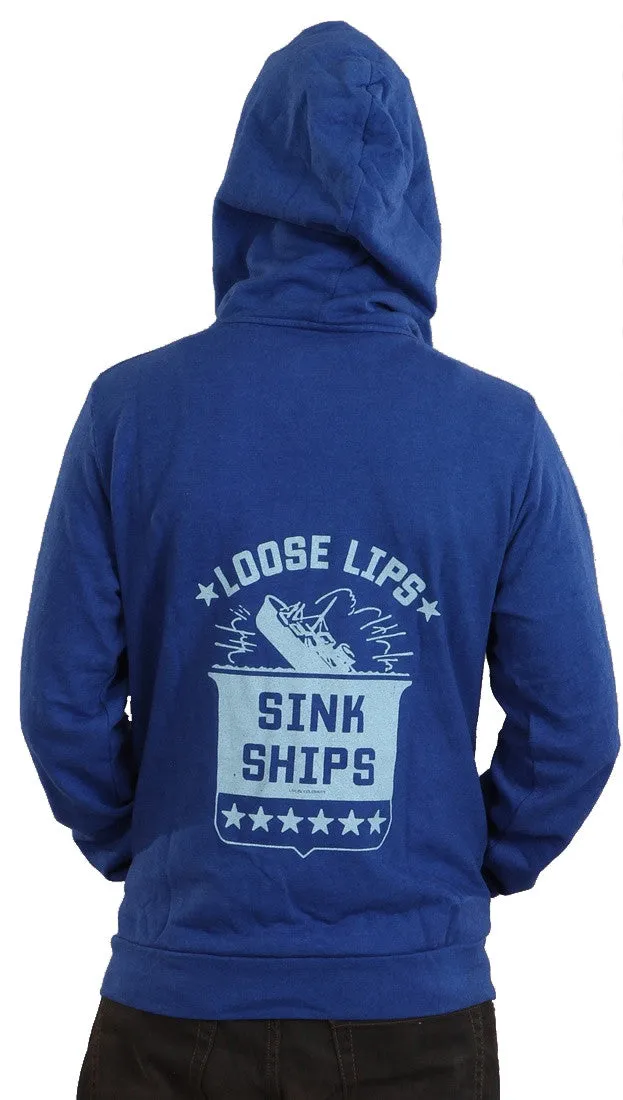 Local Celebrity Loose Lips Mens Hoody in Royal