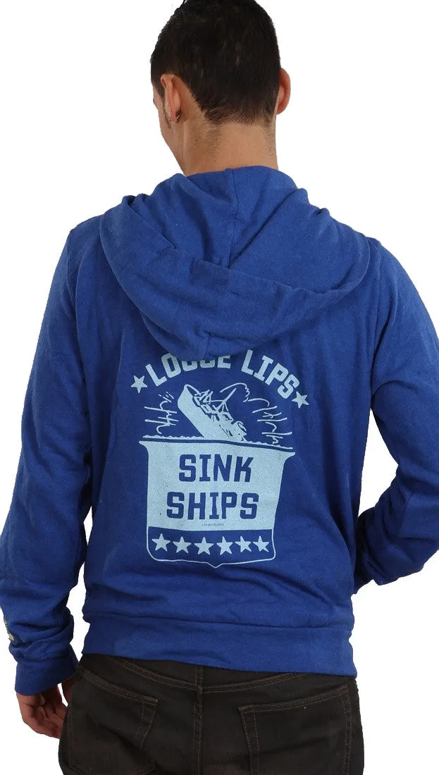 Local Celebrity Loose Lips Mens Hoody in Royal