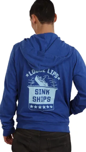 Local Celebrity Loose Lips Mens Hoody in Royal