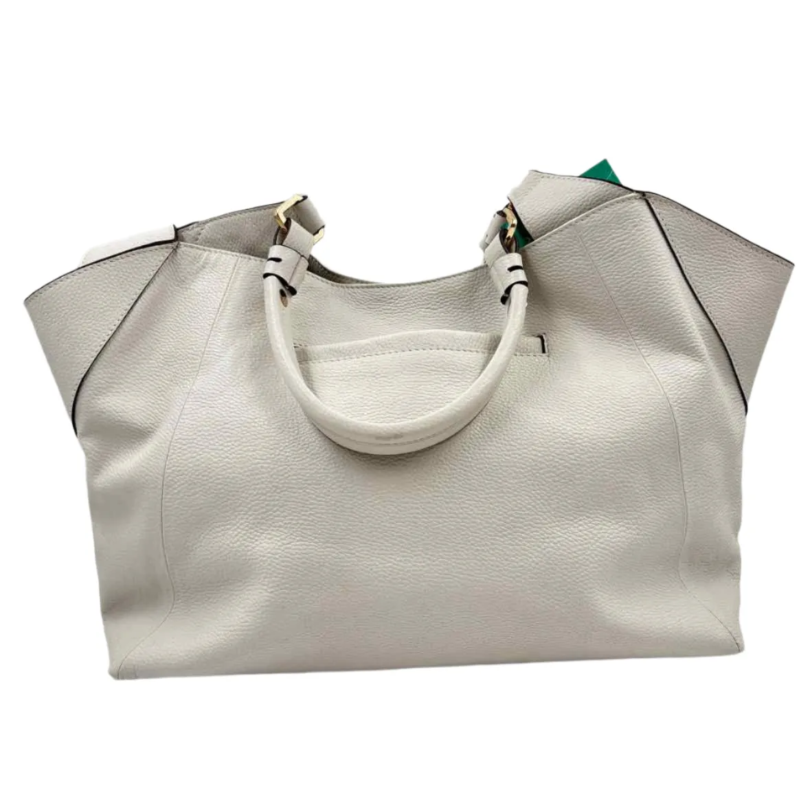 LODIS 1965 Stone "Salt" Pebbled Leather CAMILLA Double Handled Tote Bag Purse