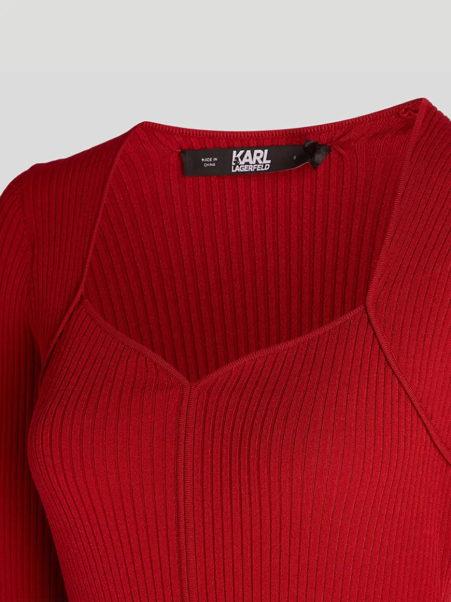 LONG-SLEEVED KARL LOGO KNIT DRESS
