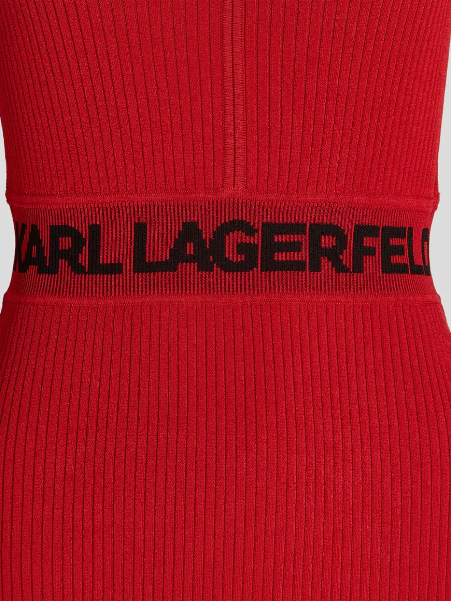 LONG-SLEEVED KARL LOGO KNIT DRESS