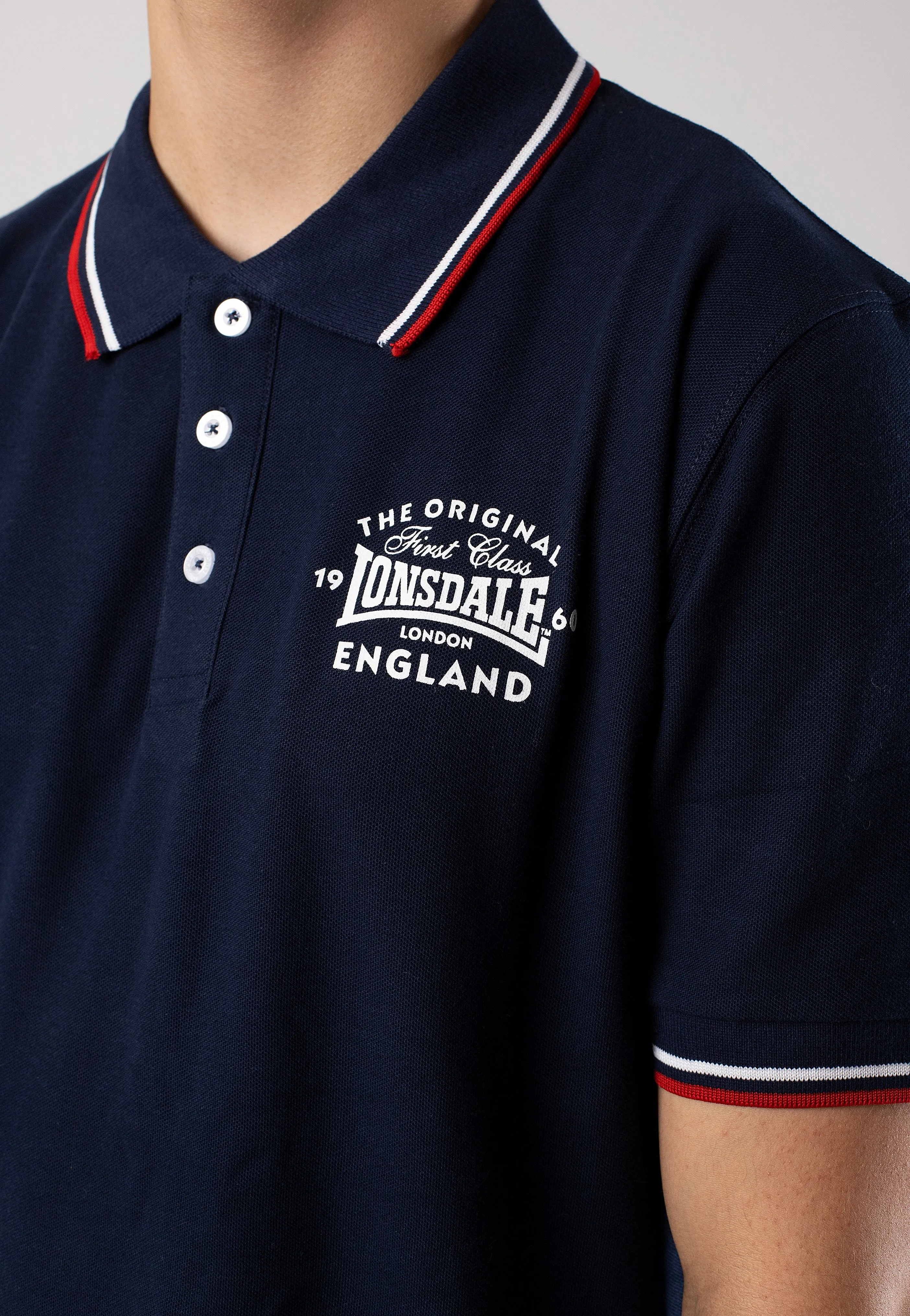 Lonsdale - Moyne Navy/Red/White - Polo
