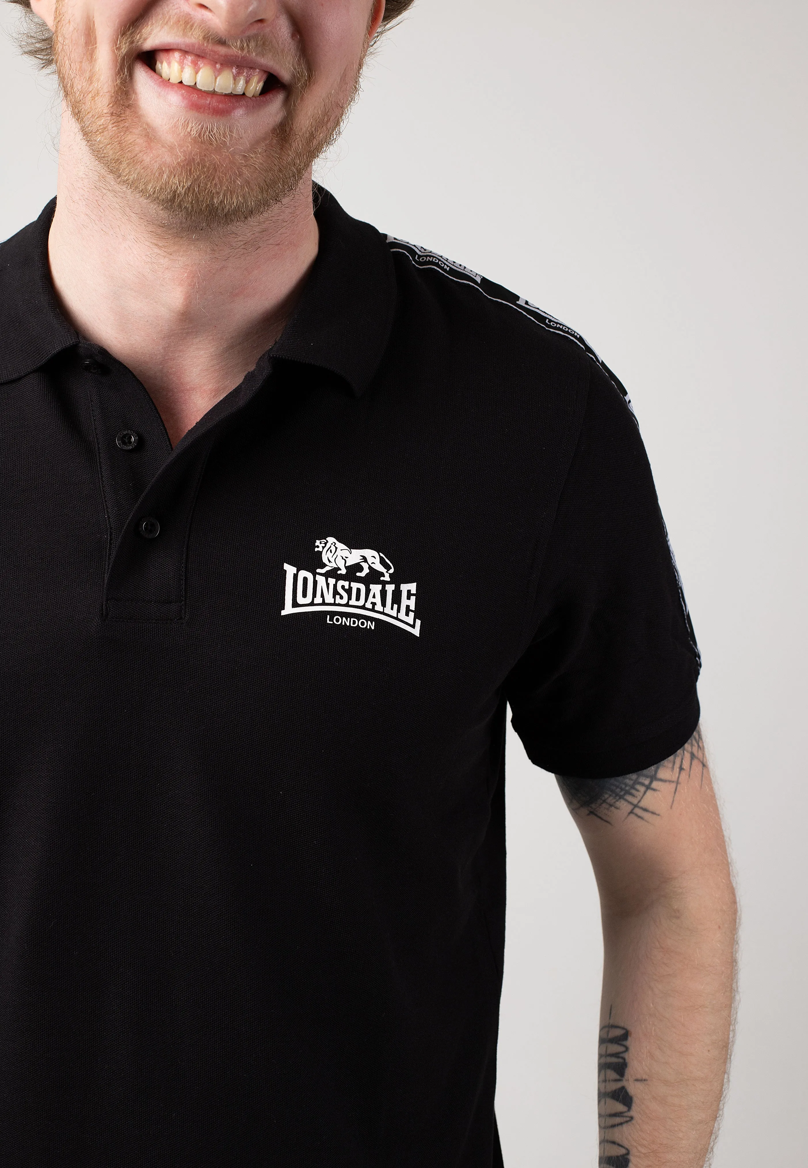 Lonsdale - Setter Black/White - Polo