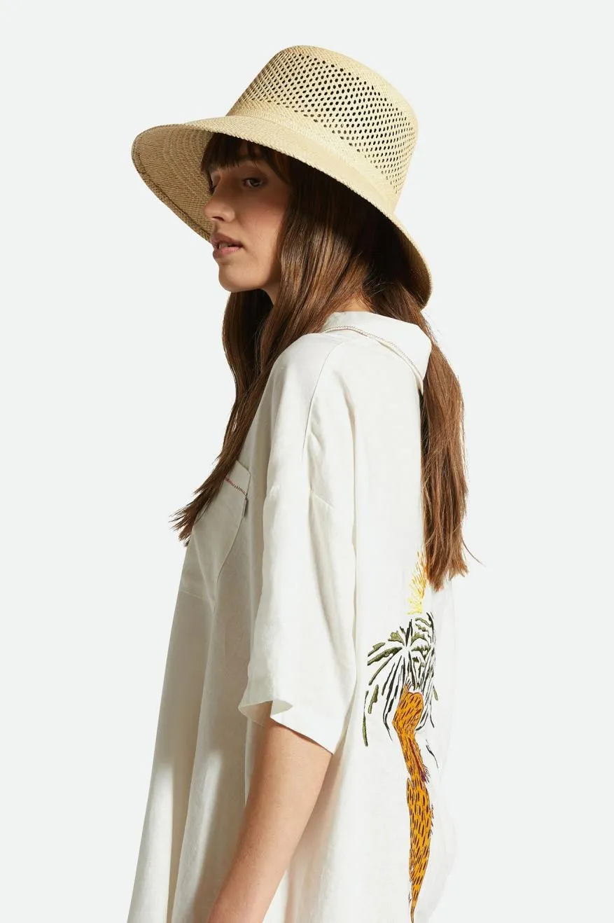 Lopez Panama Straw Bucket Hat - Catalina Sand Brixton