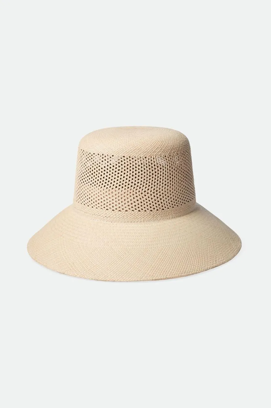 Lopez Panama Straw Bucket Hat - Catalina Sand Brixton