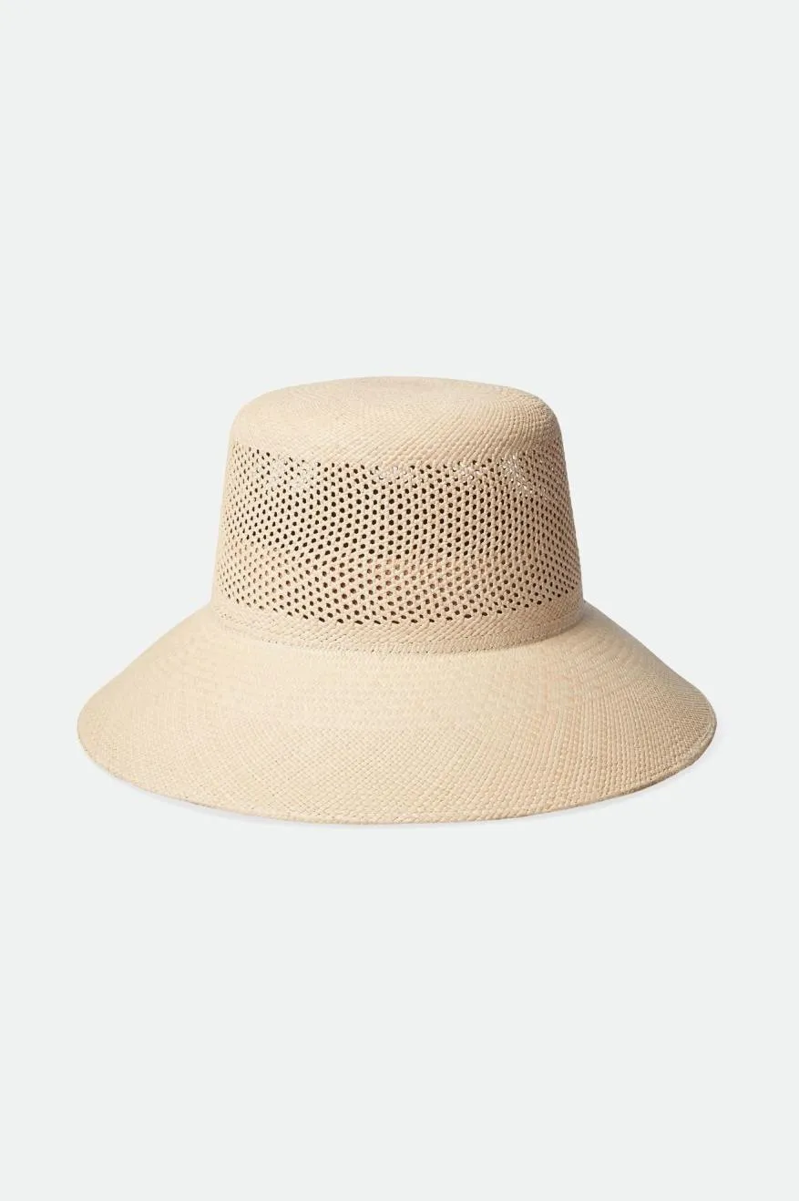 Lopez Panama Straw Bucket Hat - Catalina Sand Brixton