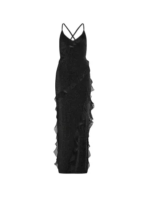 LUREX RUFFLE JERSEY DRESS
