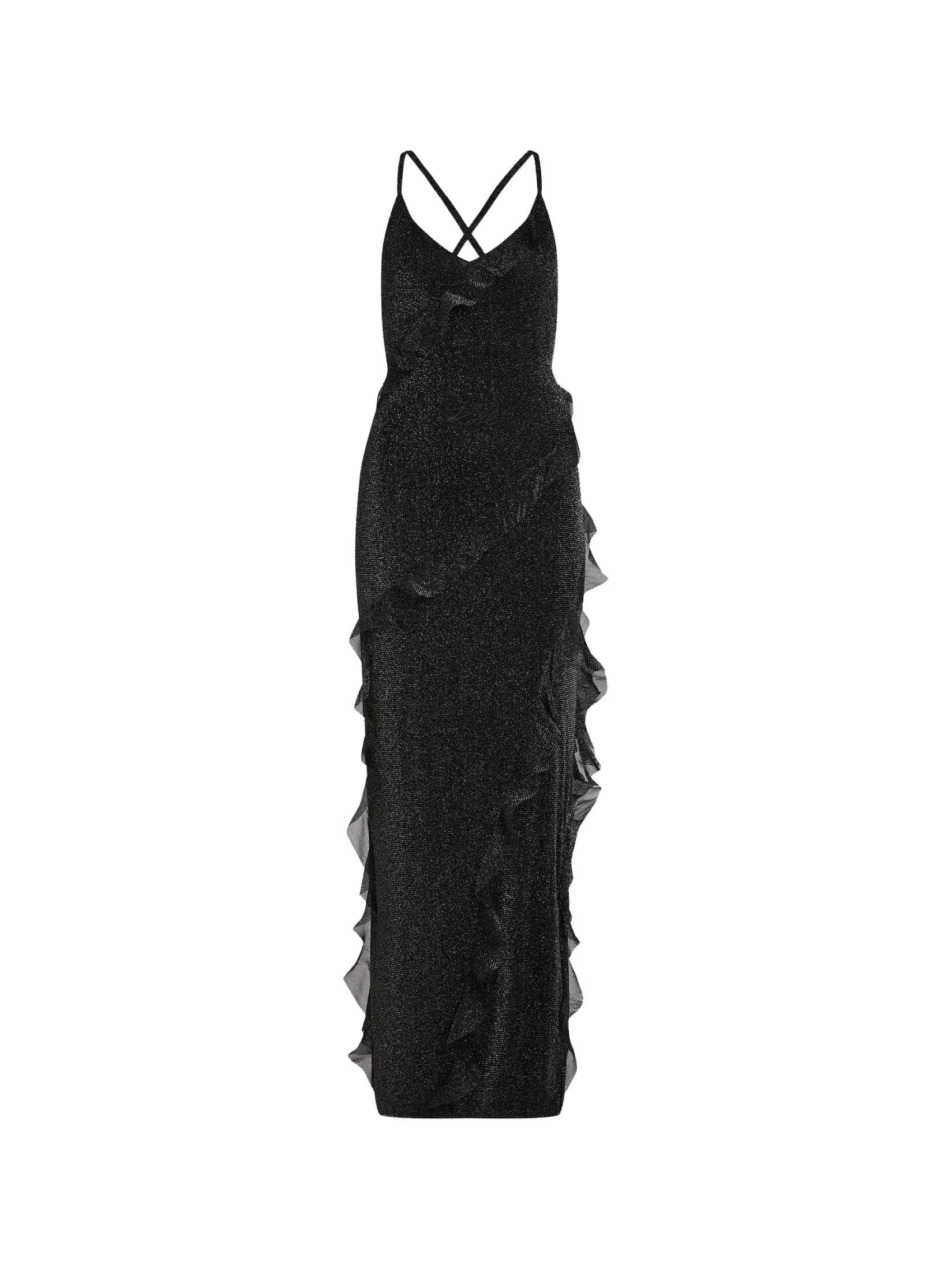 LUREX RUFFLE JERSEY DRESS