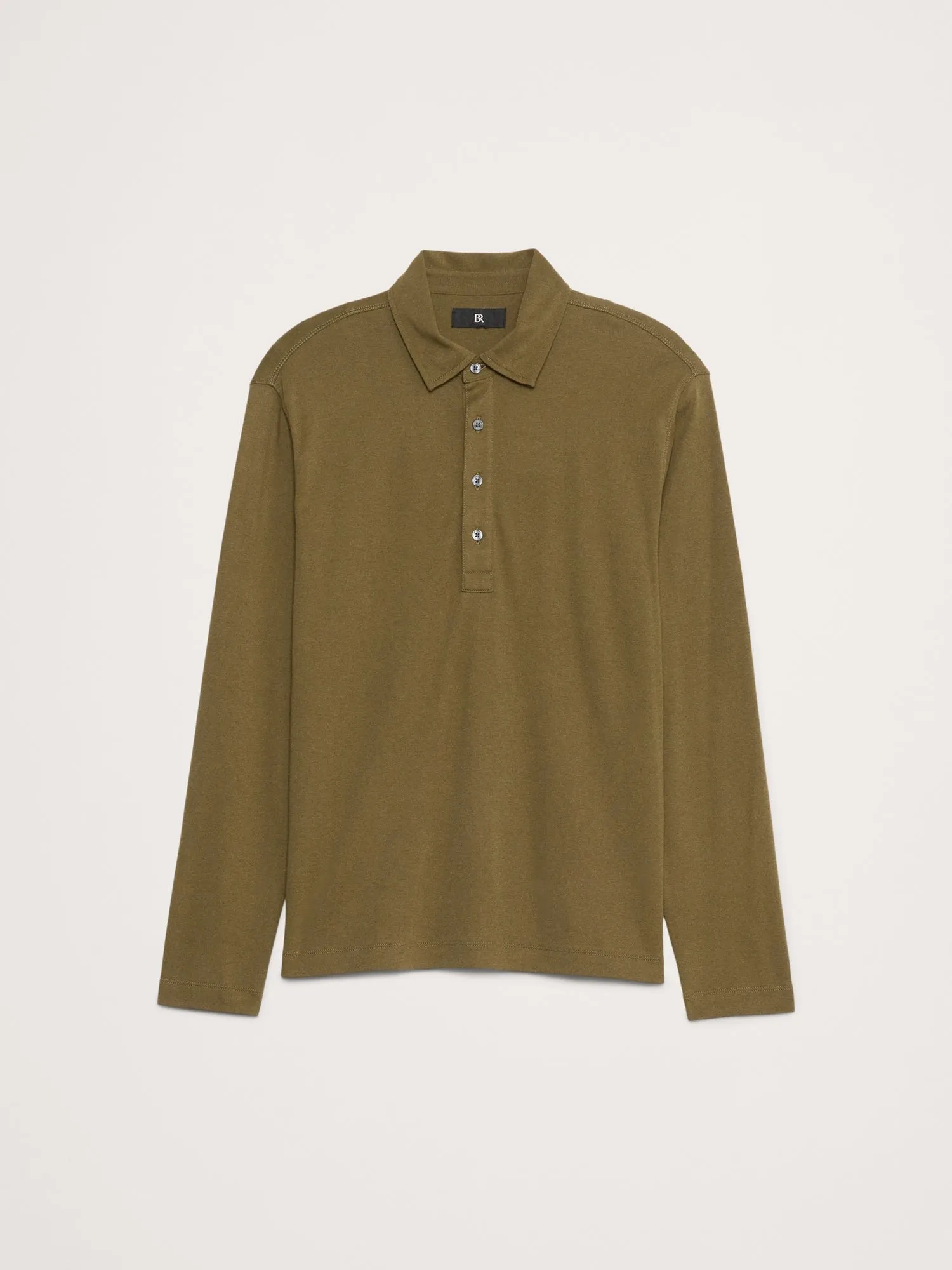 Luxury-Touch Long-Sleeve Polo Banana Republic