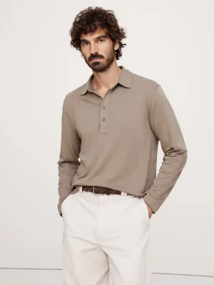 Luxury-Touch Long-Sleeve Polo Banana Republic