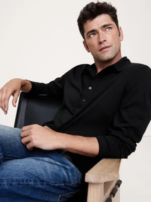 Luxury-Touch Long-Sleeve Polo Banana Republic