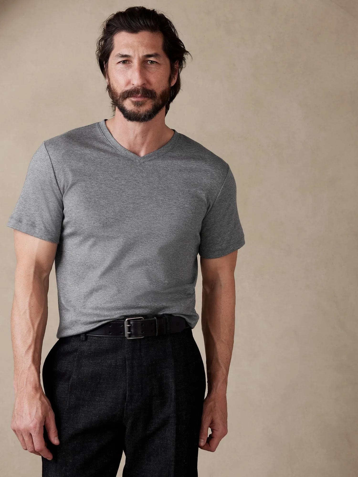 Luxury Touch Performance V-Neck T-Shirt Banana Republic