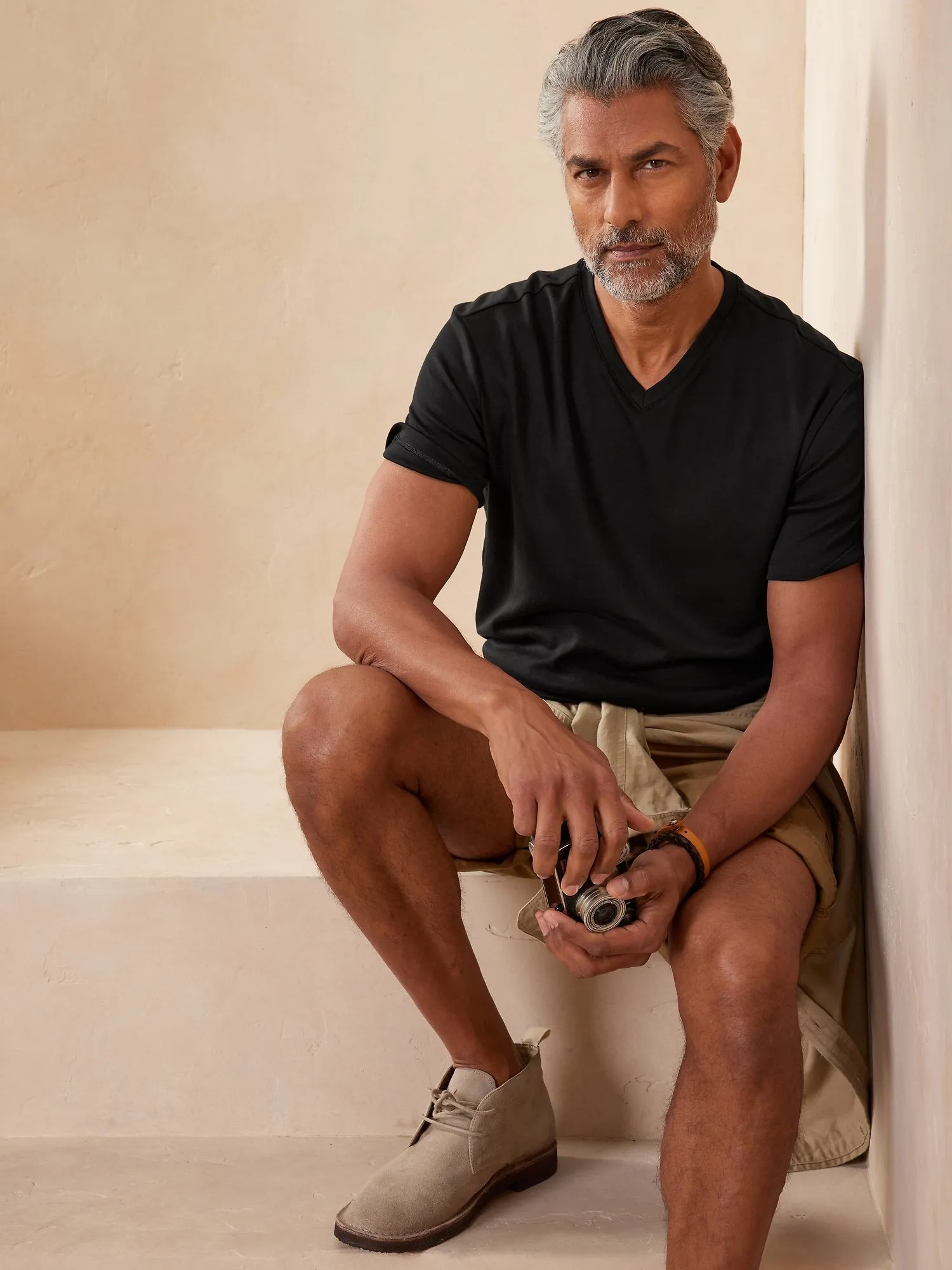 Luxury Touch Performance V-Neck T-Shirt Banana Republic