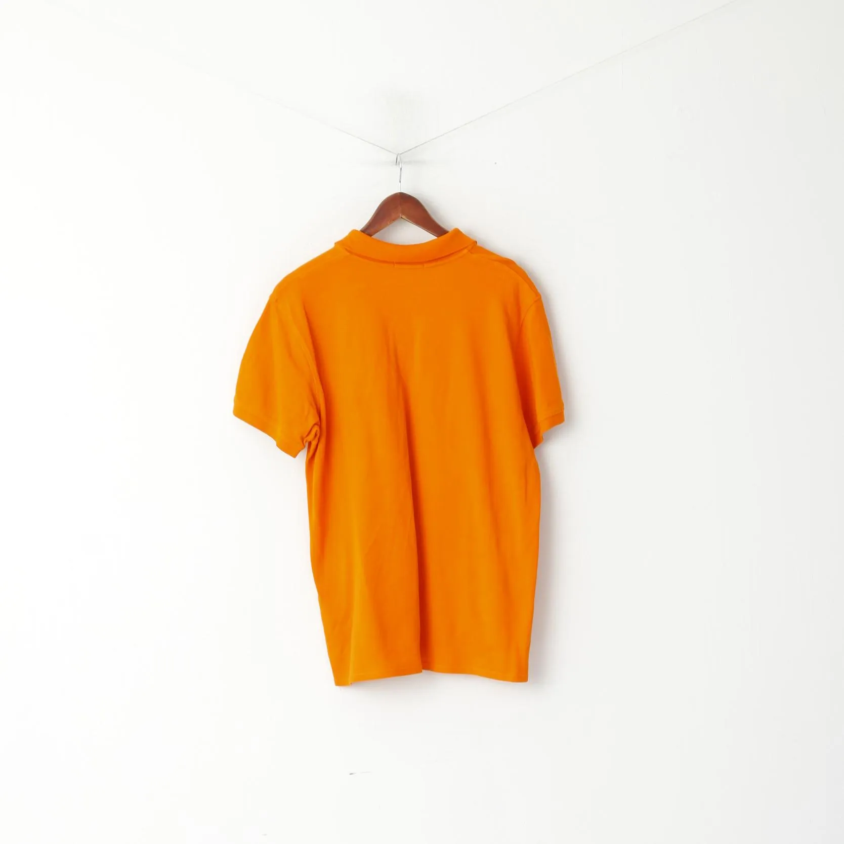 Lyle & Scott Club Men XL Polo Shirt Orange Cotton Short Sleeve Detailed Buttons Top