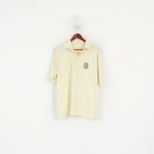 Lyle & Scott Men L Polo Shirt Yellow Cotton Haggs Castle Golf Club Sport Top