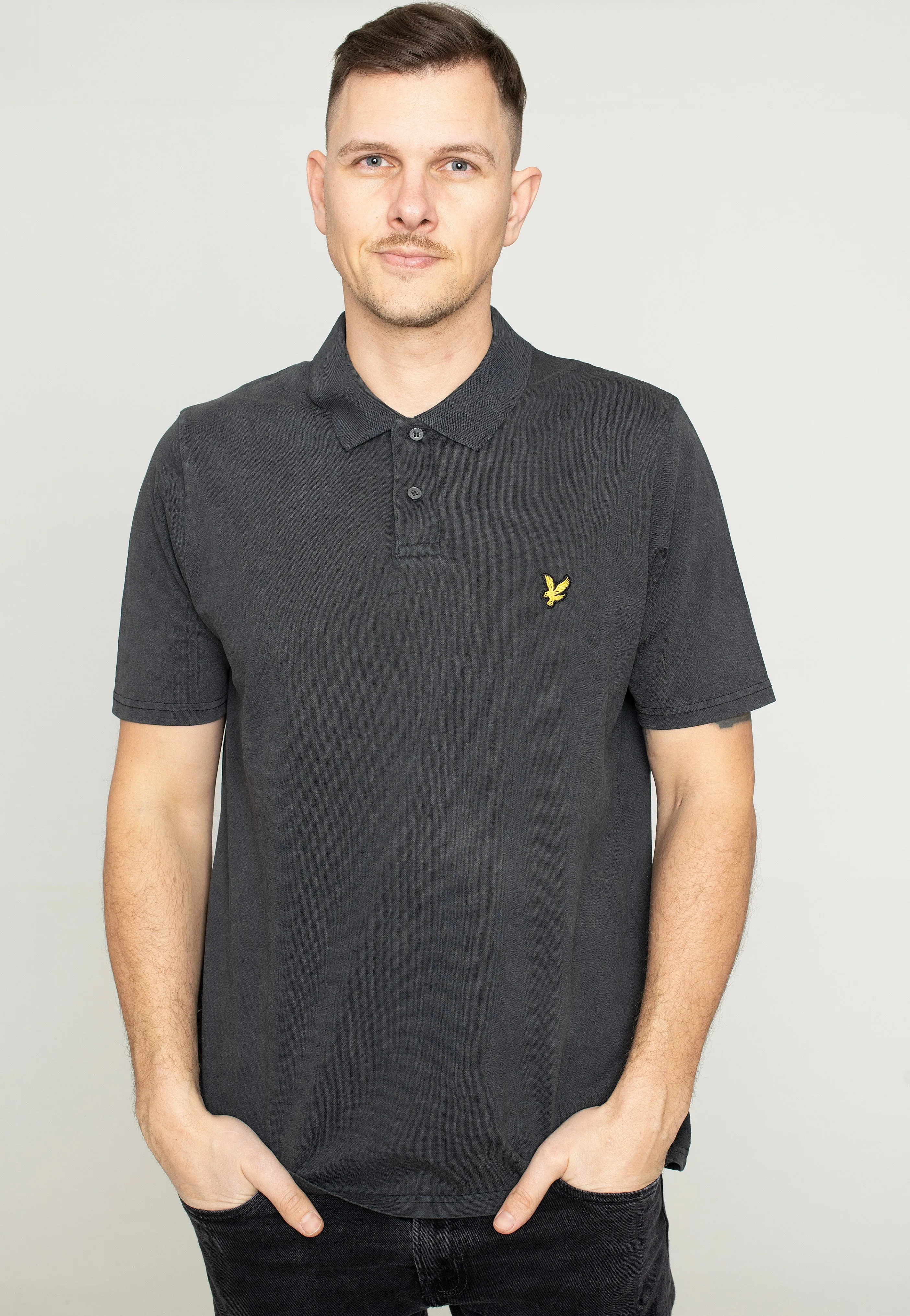 Lyle & Scott - Sandwash Pique Jet Black - Polo