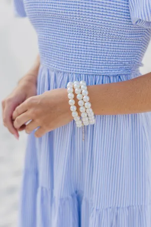 Make A Statement White Pearl Bracelet