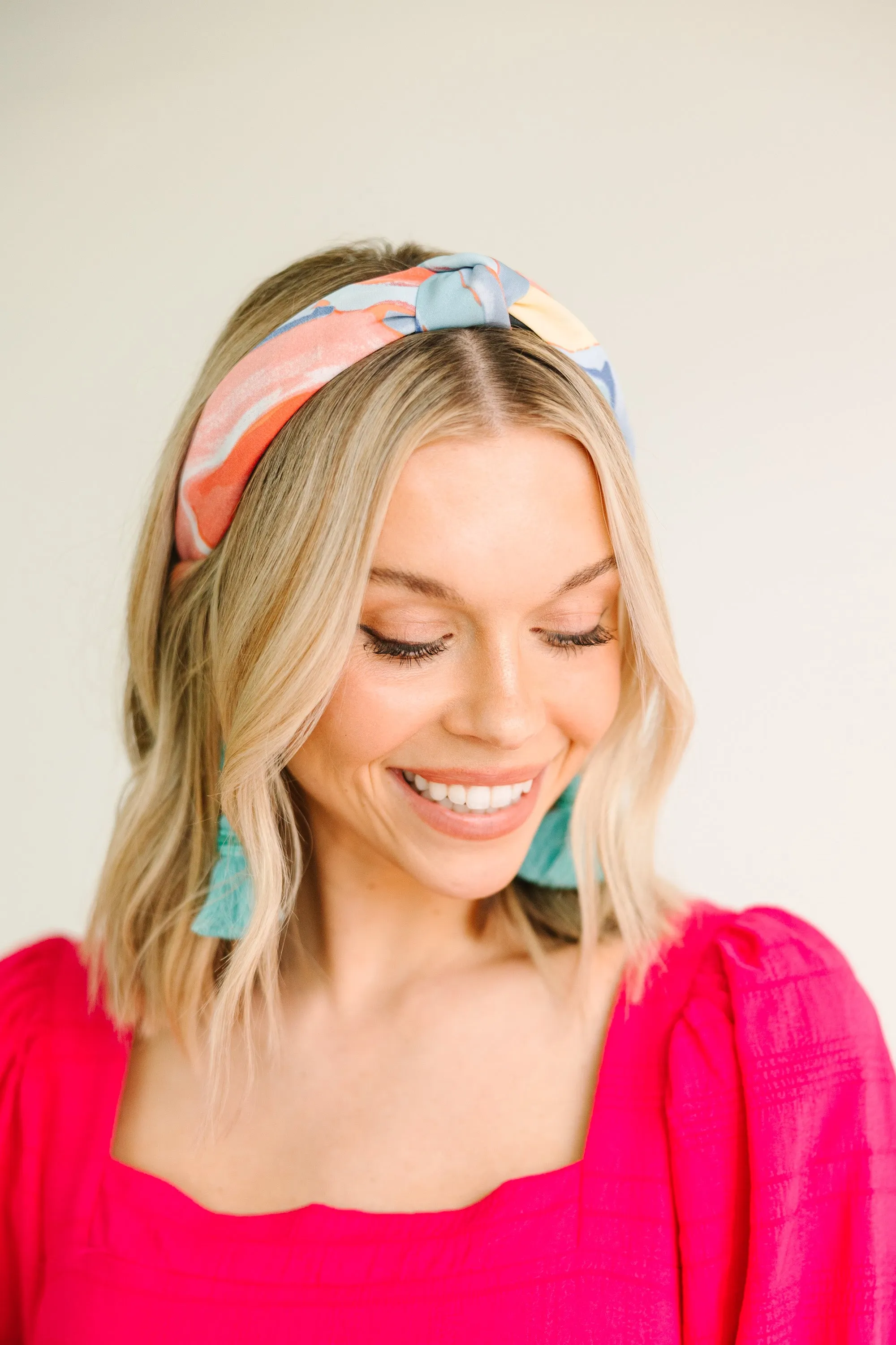 Make You Happy Blue and Pink Headband