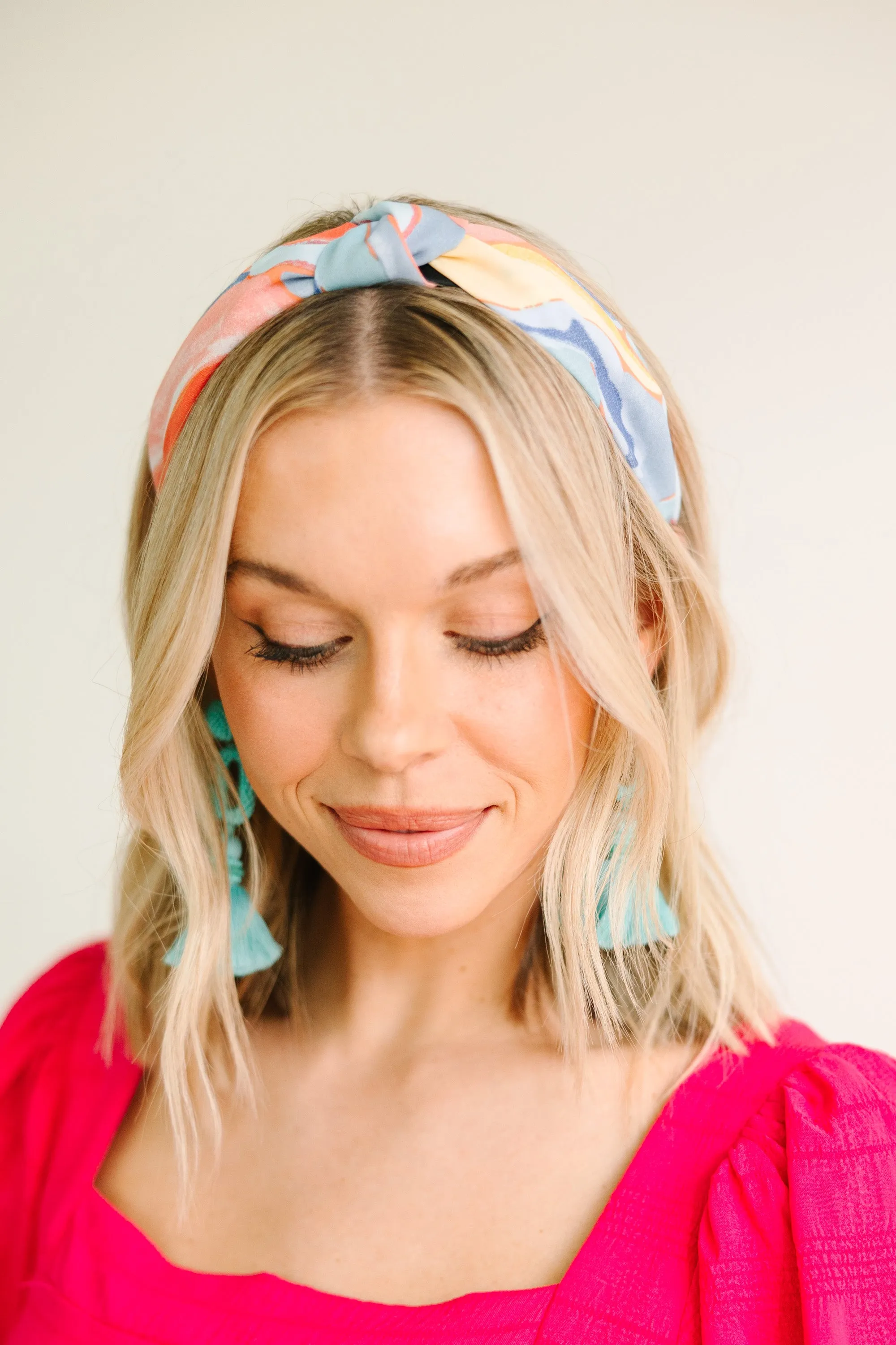 Make You Happy Blue and Pink Headband