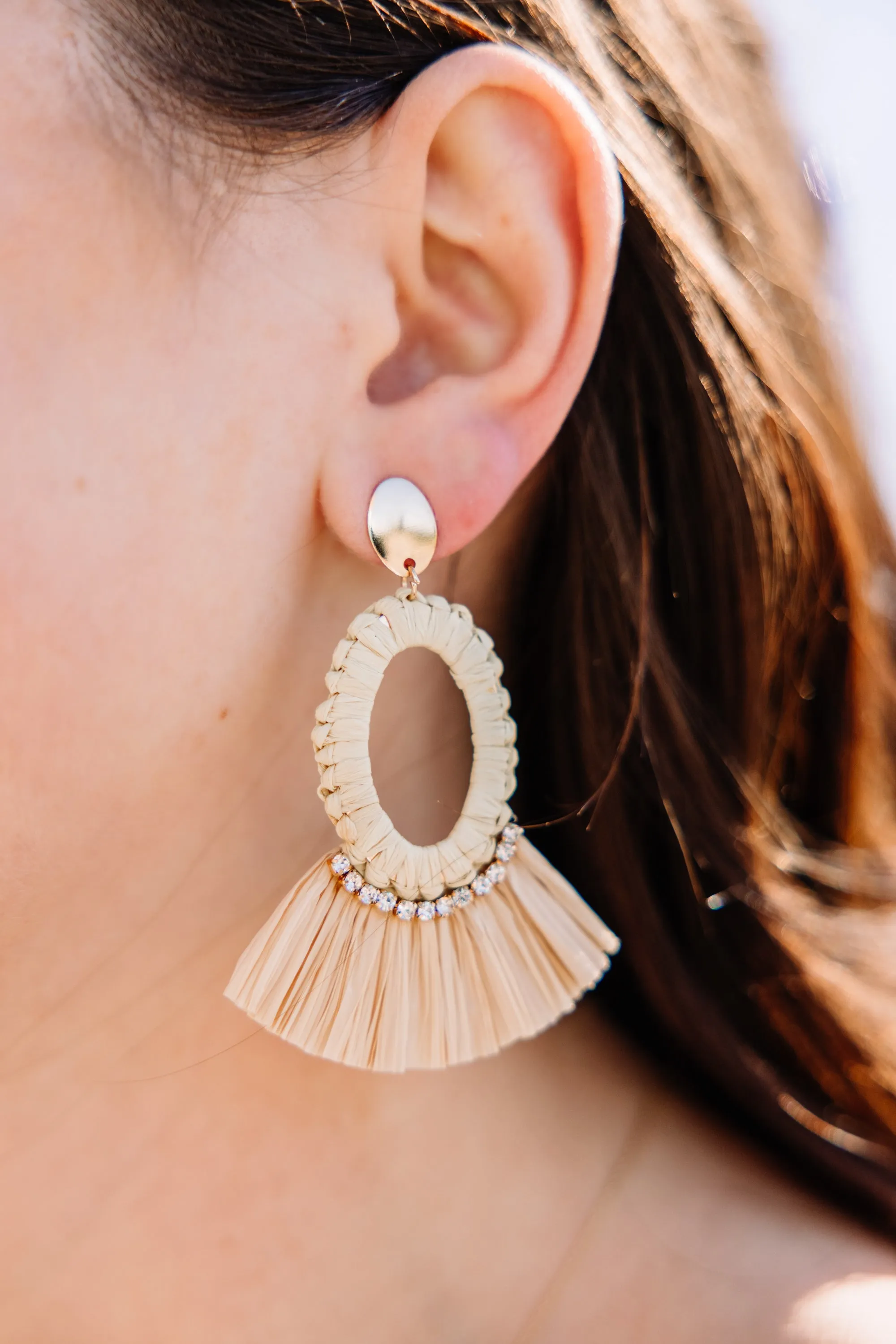 Make You Smile Natural White Earrings