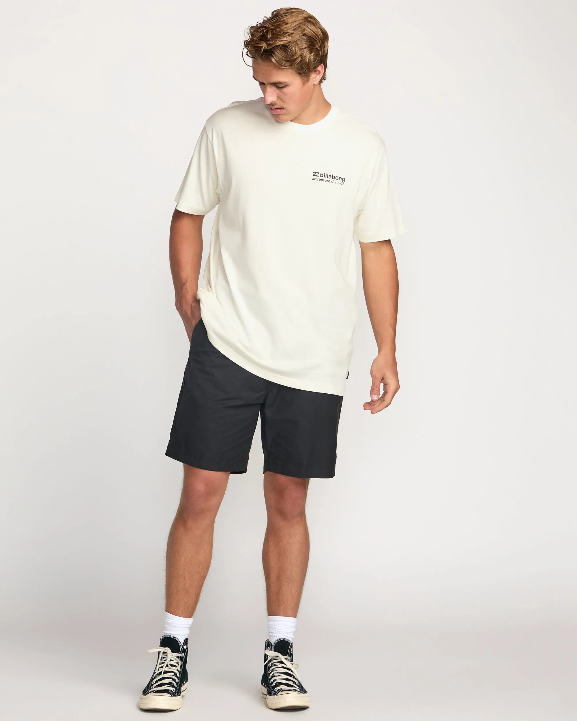 Making Tracks A/Div Tee - Off White Billabong