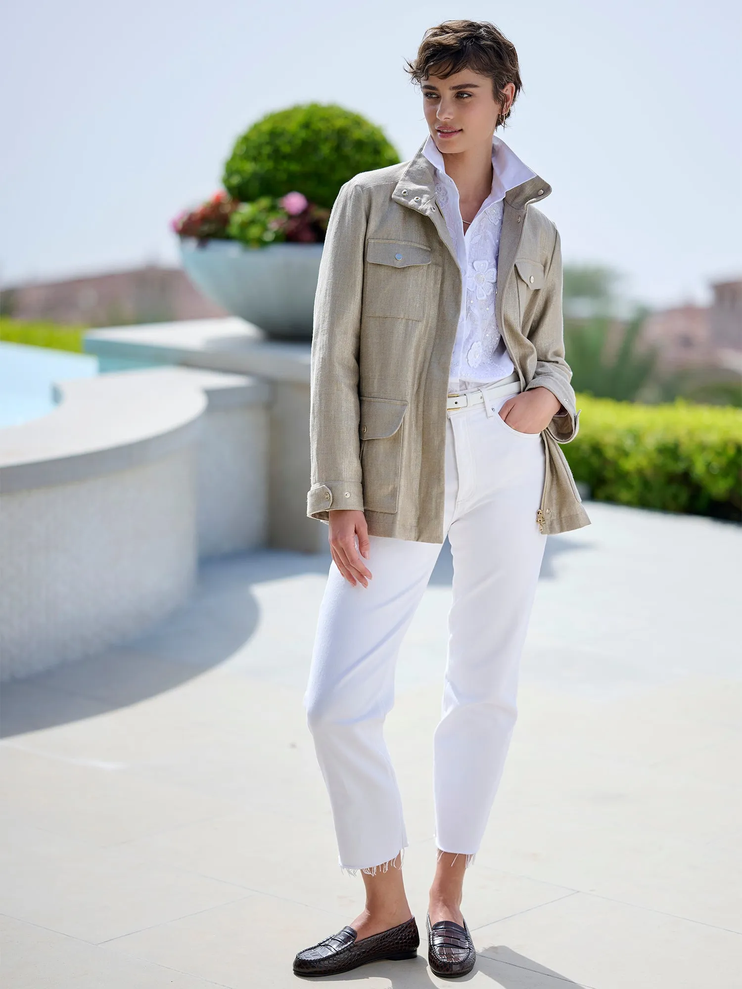 Malin Metallic Linen Field Jacket
