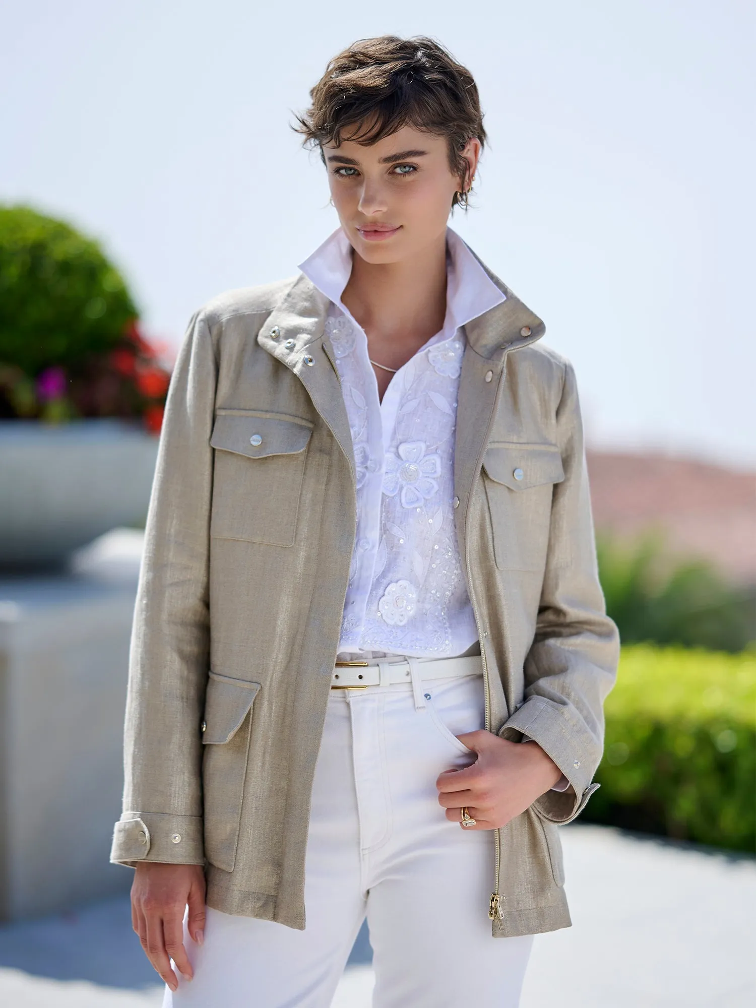 Malin Metallic Linen Field Jacket