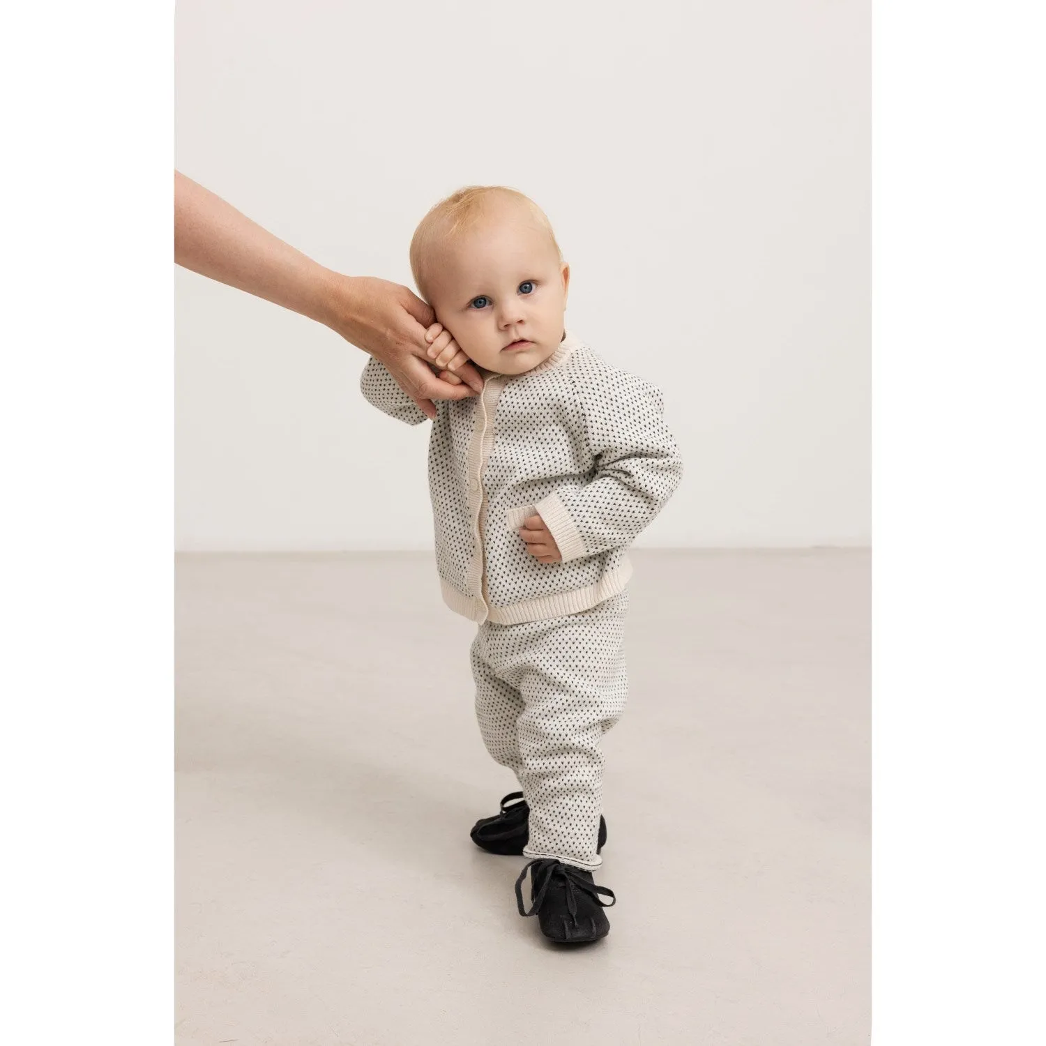 MarMar Cotton Knit Mini Pattern Light Sand Mix Pow Knit Pants