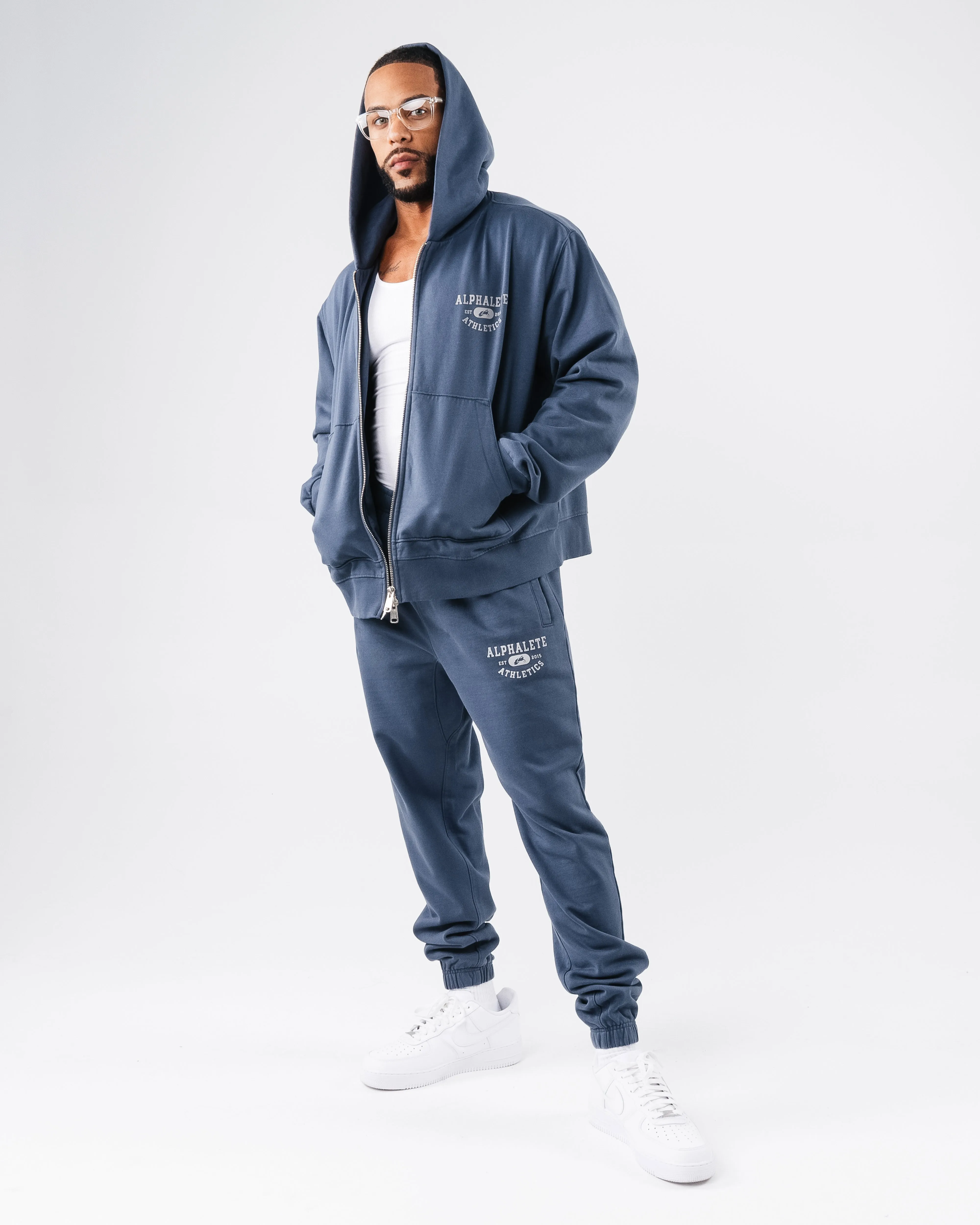 Member Vintage Zip Up - Marine Alphalete Athletics
