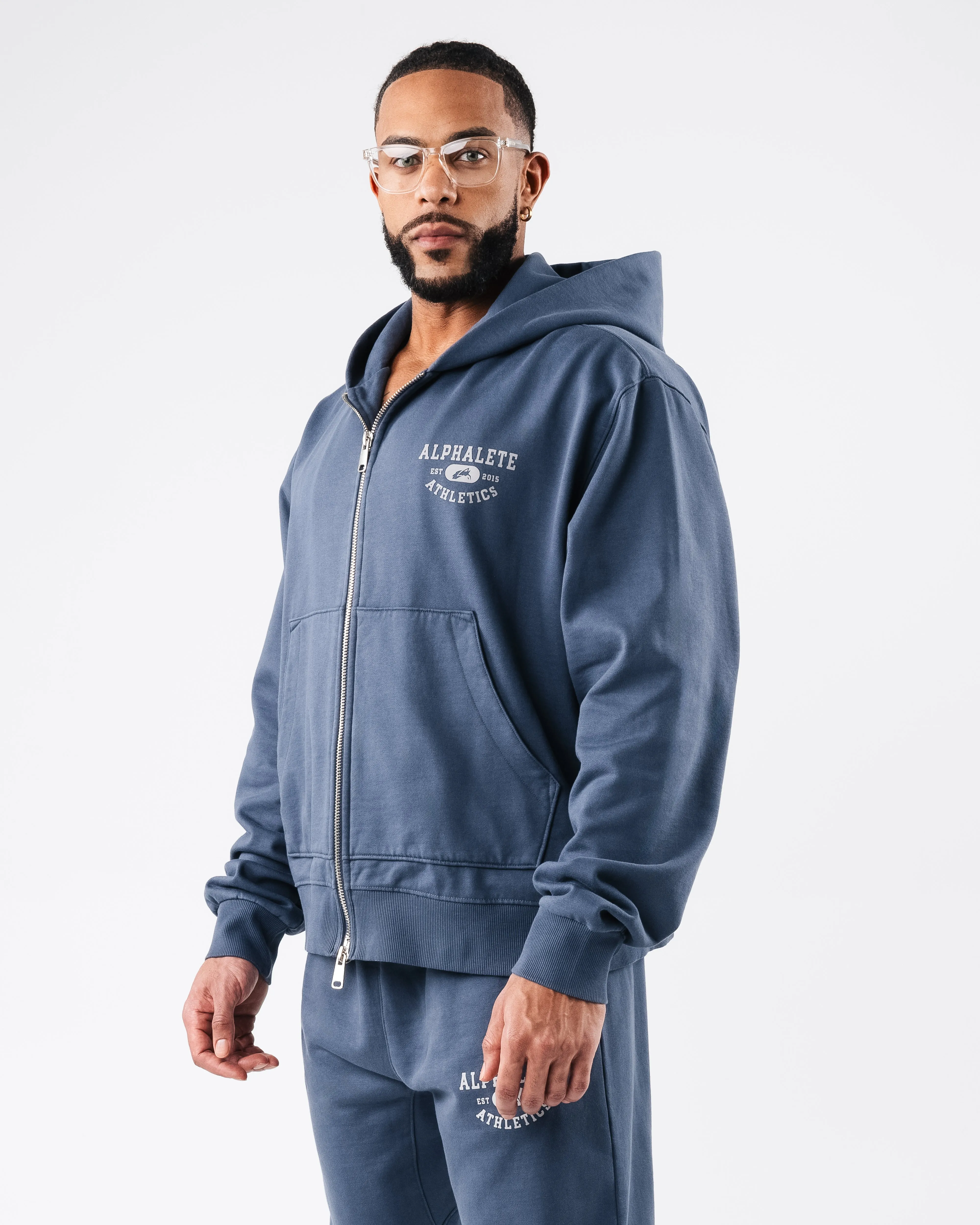 Member Vintage Zip Up - Marine Alphalete Athletics