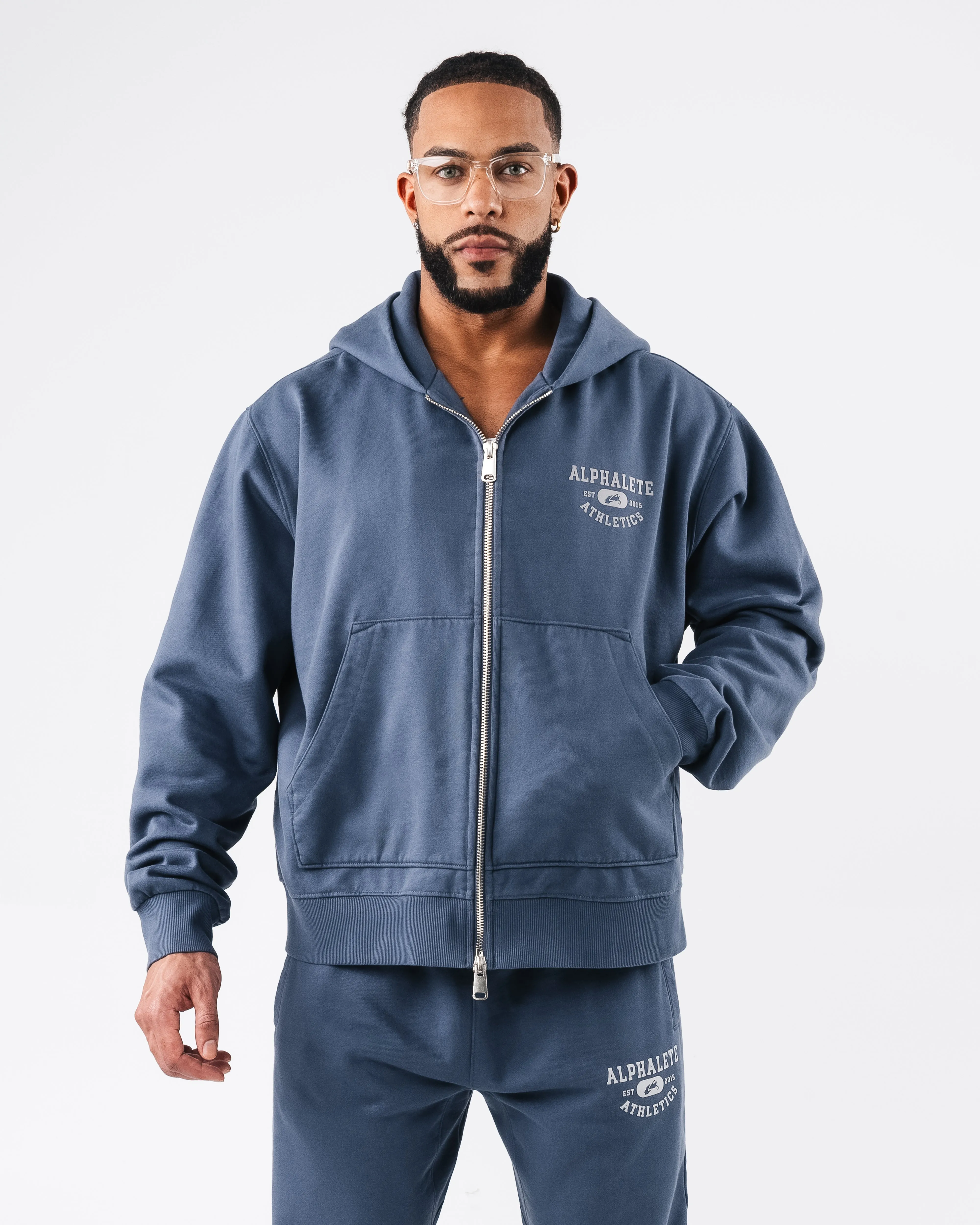 Member Vintage Zip Up - Marine Alphalete Athletics