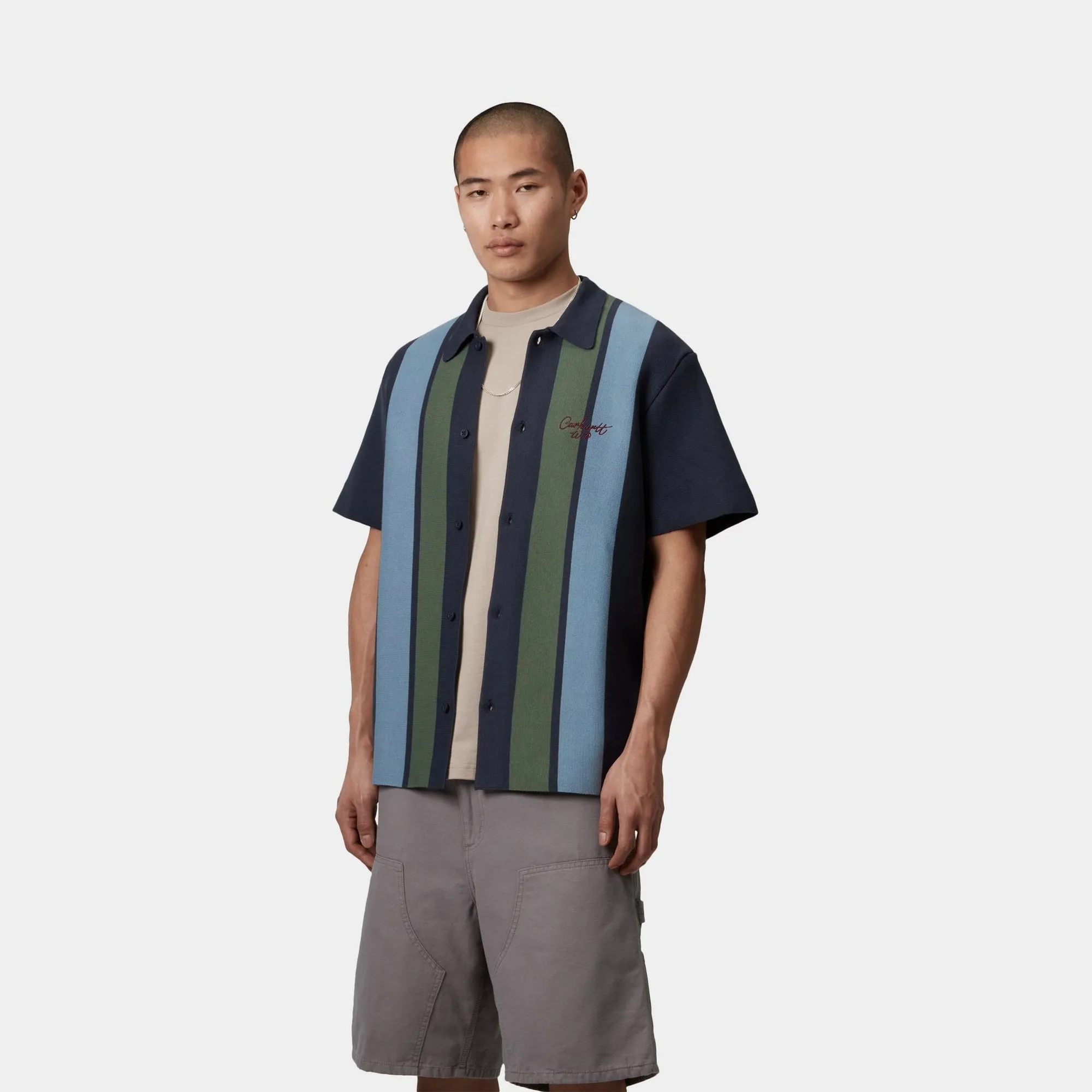 Memory Knit Shirt | Ink Percy Stripe Carhartt WIP