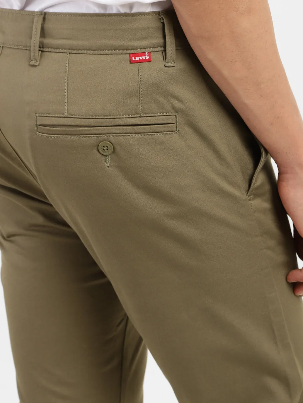 Men's 512 Olive Green Slim Tapered Fit Trousers LEVI'S