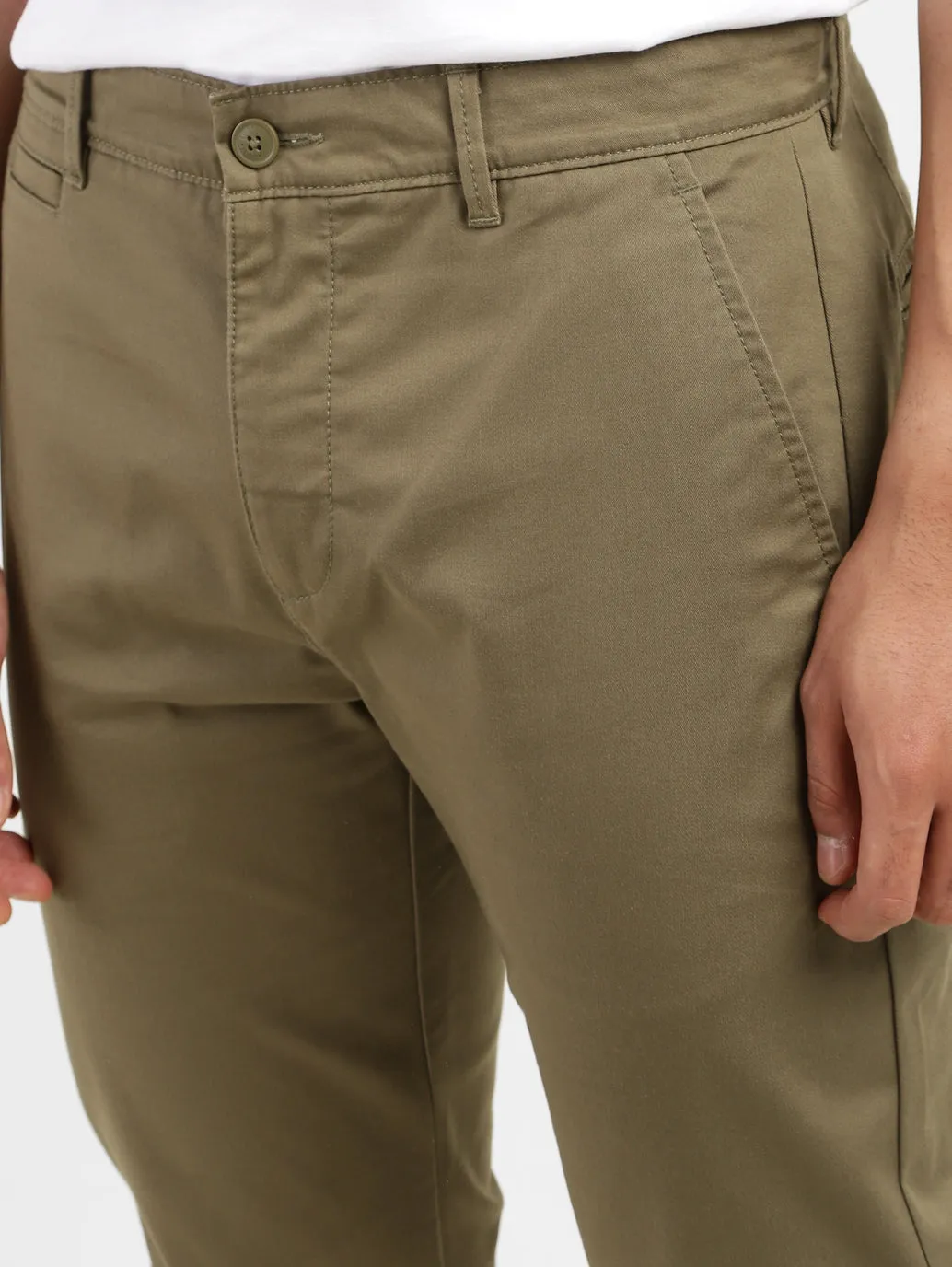 Men's 512 Olive Green Slim Tapered Fit Trousers LEVI'S