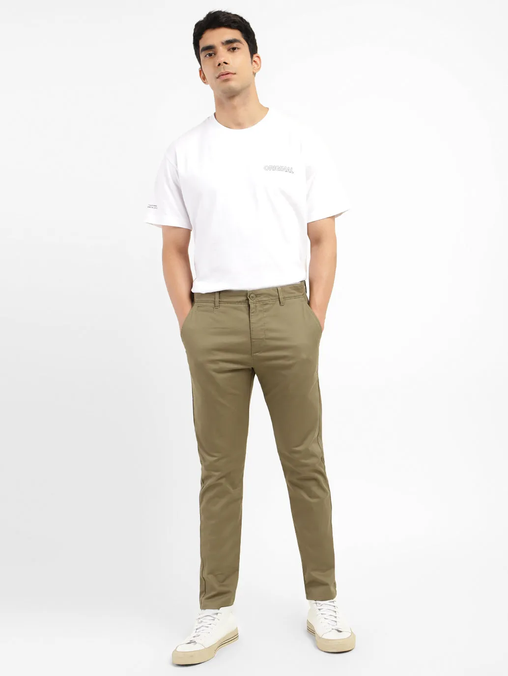 Men's 512 Olive Green Slim Tapered Fit Trousers LEVI'S
