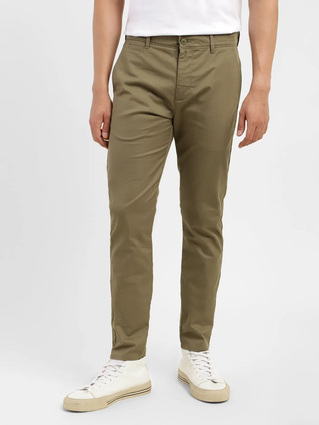 Men's 512 Olive Green Slim Tapered Fit Trousers LEVI'S