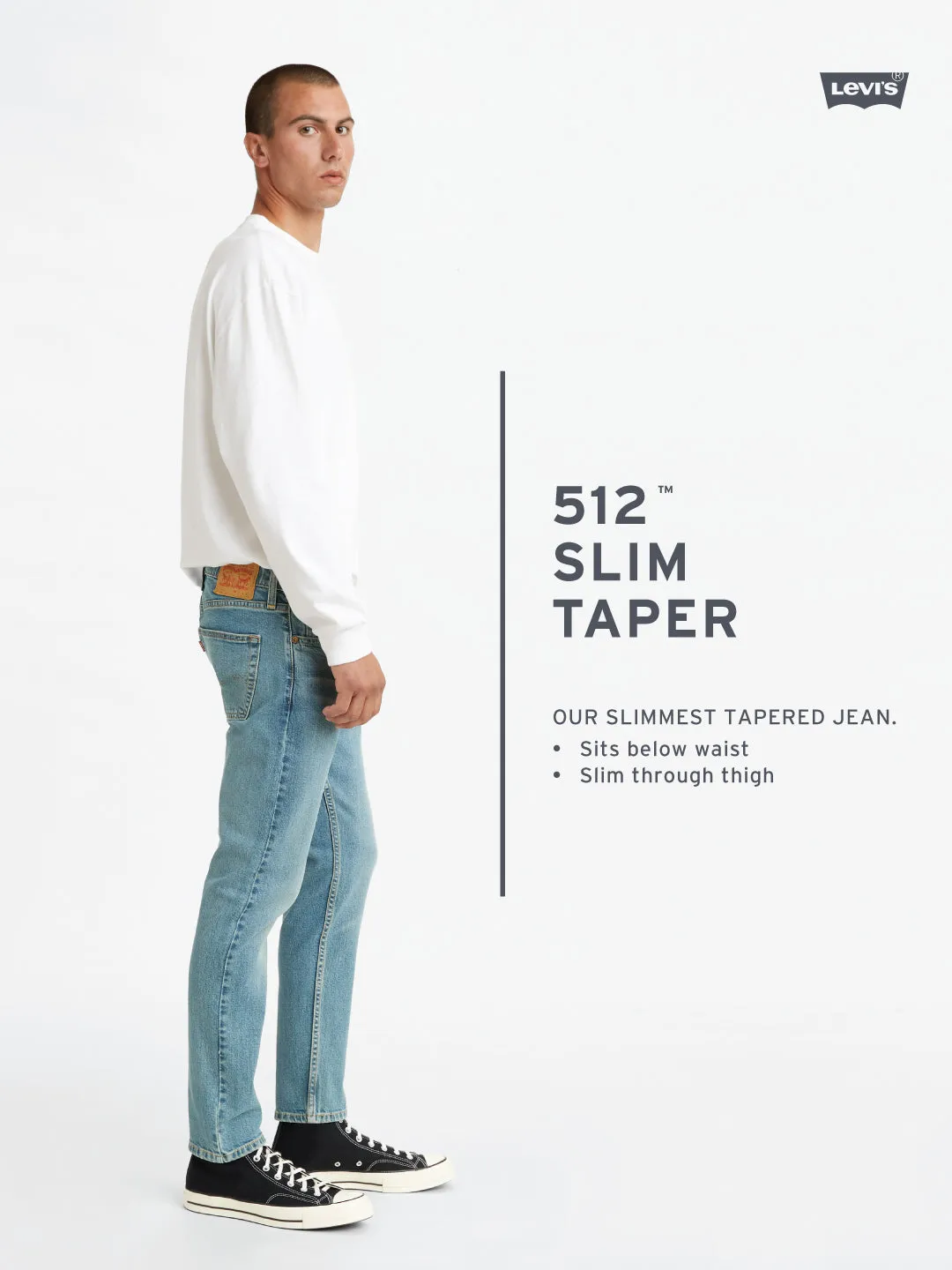 Men's 512 Slim Tapered Fit Off-White Chinos LEVI'S