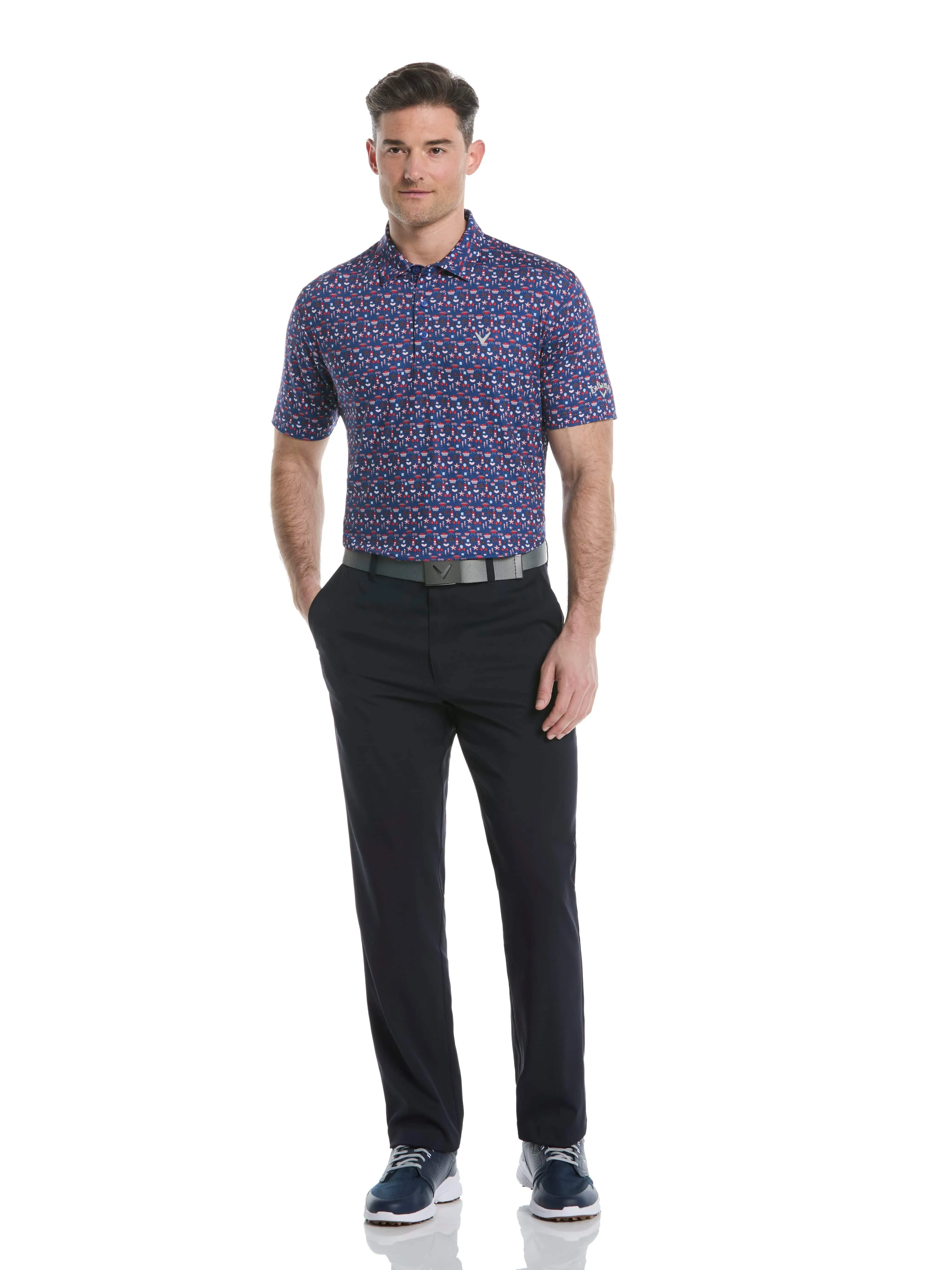 Mens Americana Print Polo Callaway Apparel