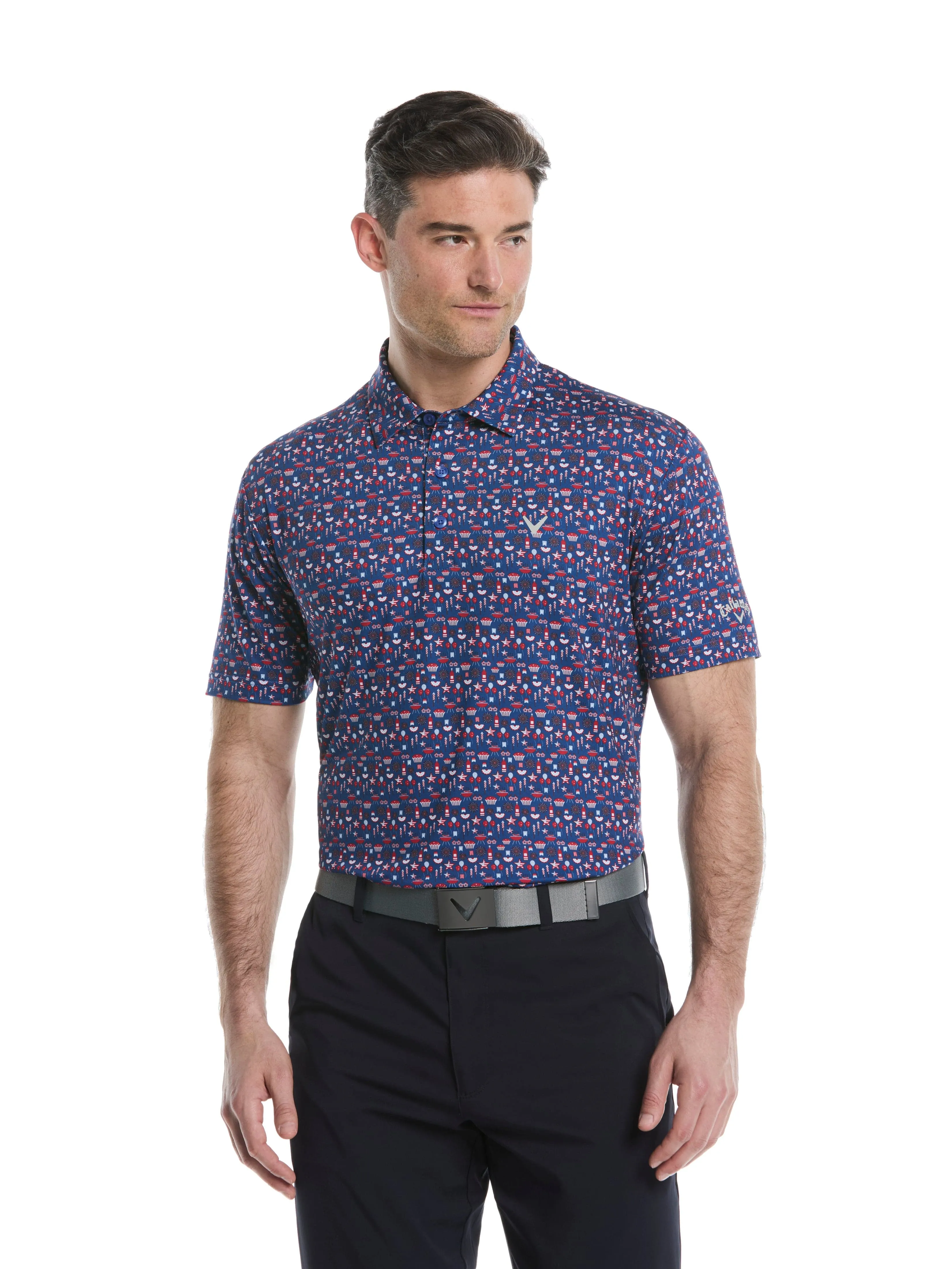 Mens Americana Print Polo Callaway Apparel