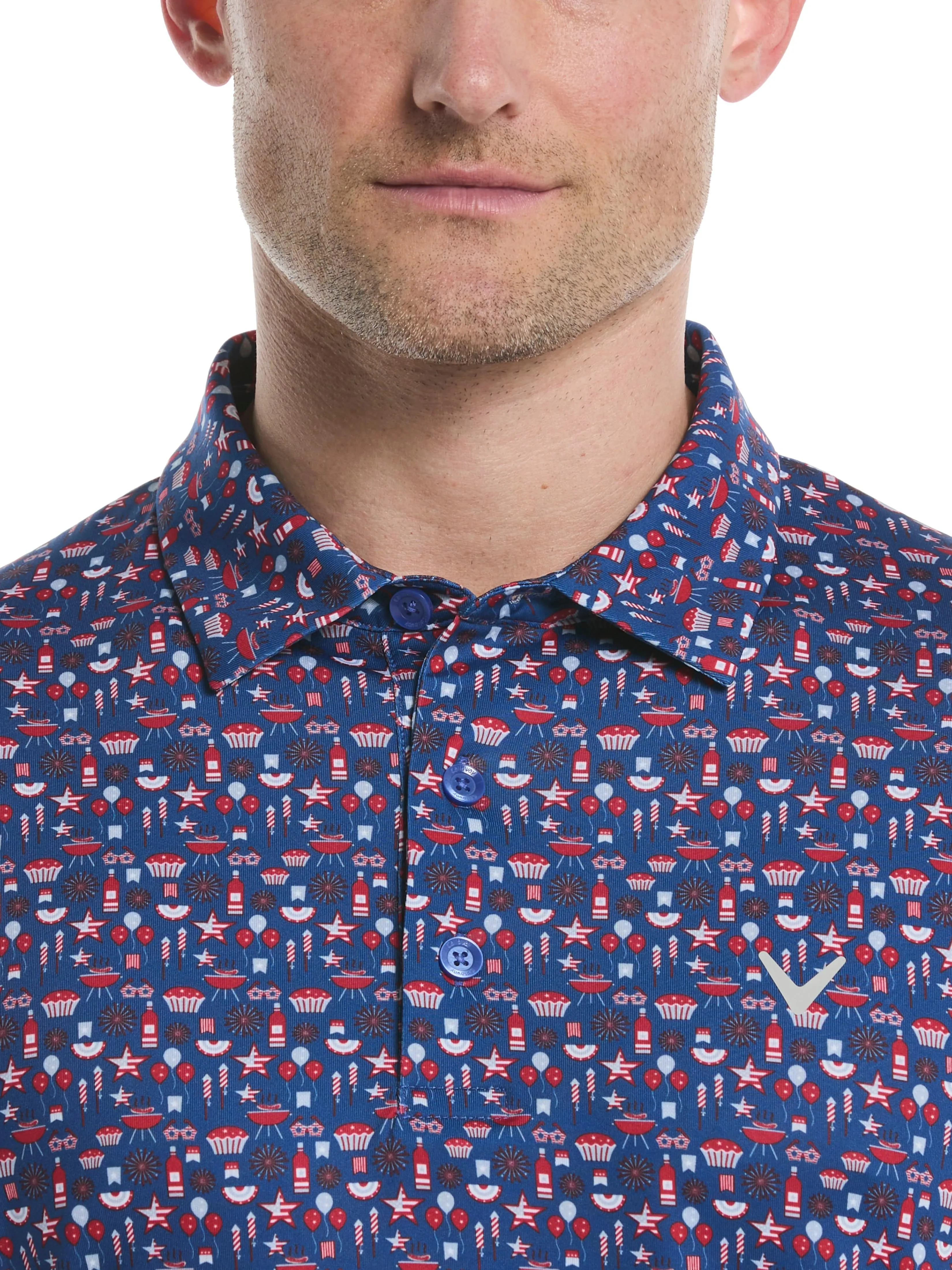 Mens Americana Print Polo Callaway Apparel