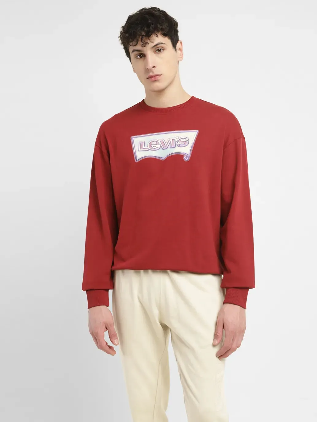 Men's Brand Logo Crew Neck Sweatshirt LEVI'S