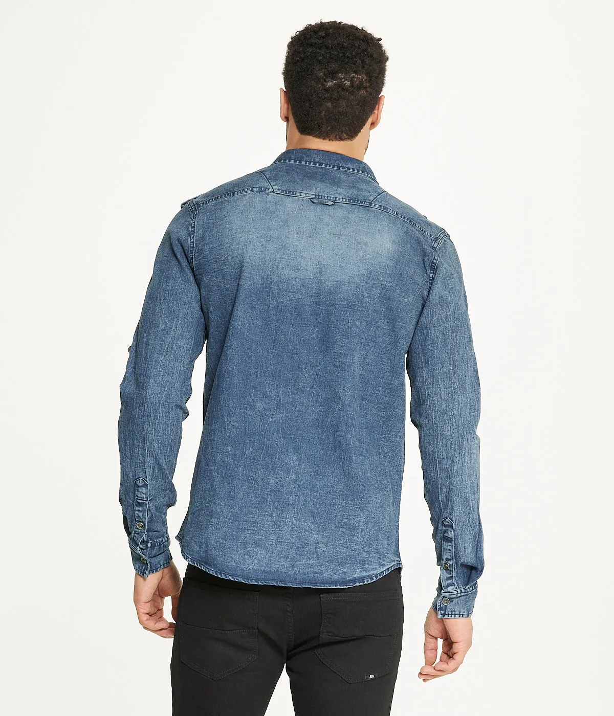 Men's Brooklyn Laundry Long Sleeve Stretch Denim Shirt 2